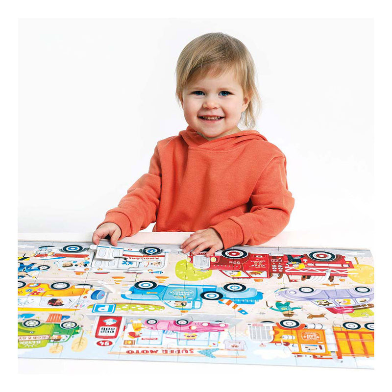 Load image into Gallery viewer, Banana panda puzzel auto's - educatief speelgoed karton 40 stukjes.