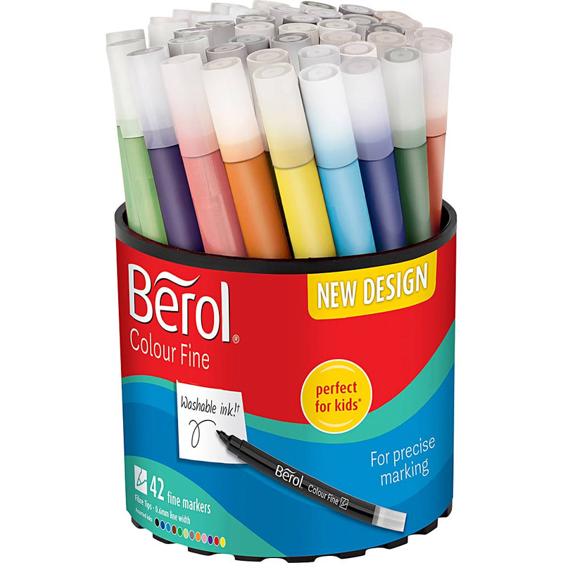 Afbeelding laden in galerijviewer, Https: www.cchobby.nl berol-colourfine-d-10-mm-lijndikte-0-3-0-7-mm-diverse-kleuren-42-stuk-1-doosje