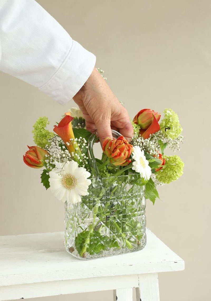Load image into Gallery viewer, Ideas 4 seasons elysee glazen handtas vaas 19x11x28cm