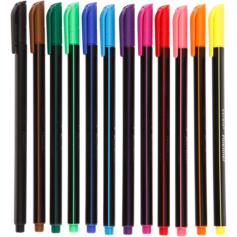 Afbeelding laden in galerijviewer, Https: www.cchobby.nl colortime-fineliners-lijndikte-0-6-0-7-mm-diverse-kleuren-12-stuk-1-doos
