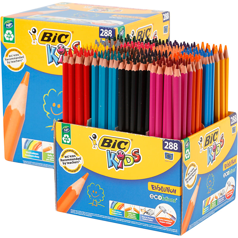 Load image into Gallery viewer, Bic https: www.cchobby.nl -evolution-kleurpotloden-l-17-5-cm-vulling-3-mm-diverse-kleuren-288-stuk-1-doos