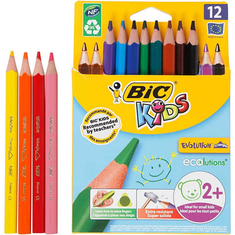 Load image into Gallery viewer, Bic https: www.cchobby.nl -evolution-kleurpotloden-l-14-cm-vulling-5-mm-diverse-kleuren-12-stuk-1-doos