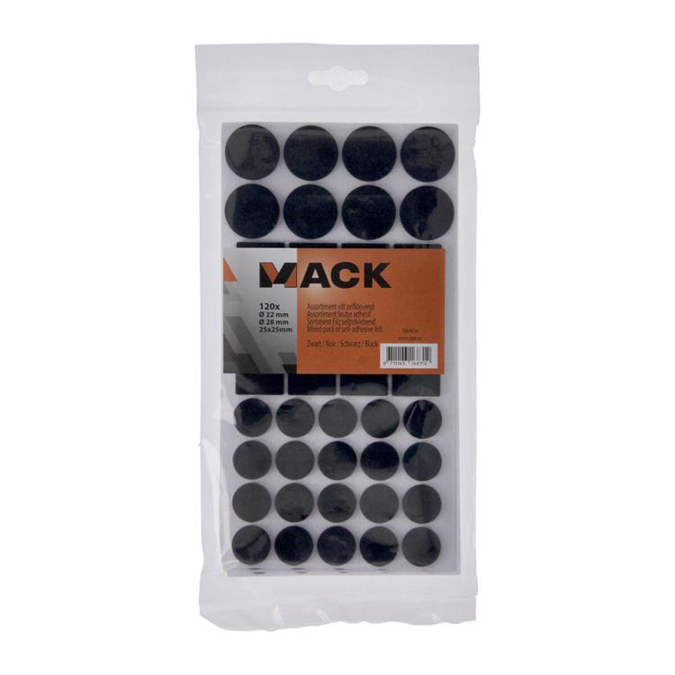 Load image into Gallery viewer, Mack 1069036 - assortiment zelfklevend vilt zwart | 12 stuks