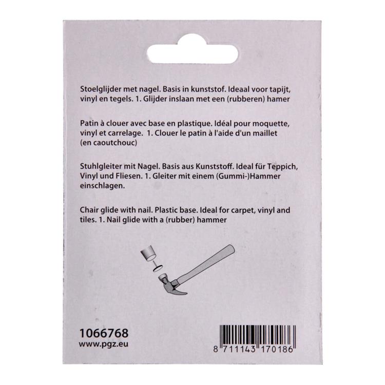 Load image into Gallery viewer, Mack 1066768 - stoelglijder nagel kunststof zwart ø 19 mm 12 st pcs | 6 stuks