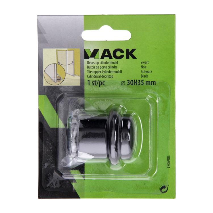 Load image into Gallery viewer, Mack 1069031 - deurstop cilindermodel zwart ø 30h35 mm 1 st pc | 6 stuks