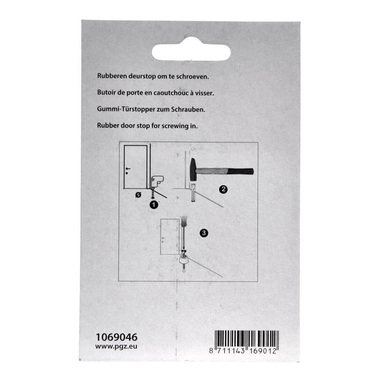 Load image into Gallery viewer, Mack 1069046 - deurstop rubber + schroef wit 30 x 35 mm 2 st pcs | 6 stuks