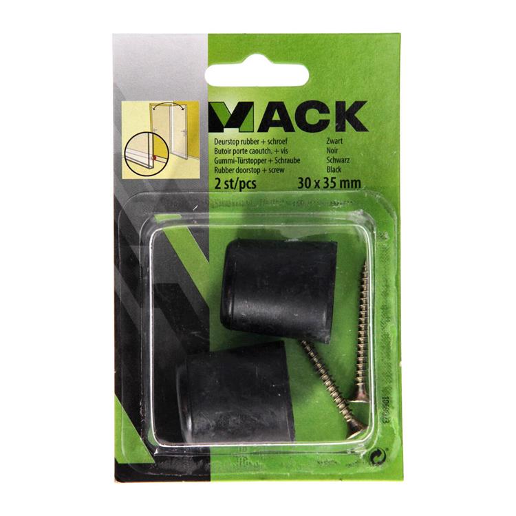 Load image into Gallery viewer, Mack 1069023 - deurstop rubber + schroef zwart 30 x 35 mm 2 st pcs | 6 stuks