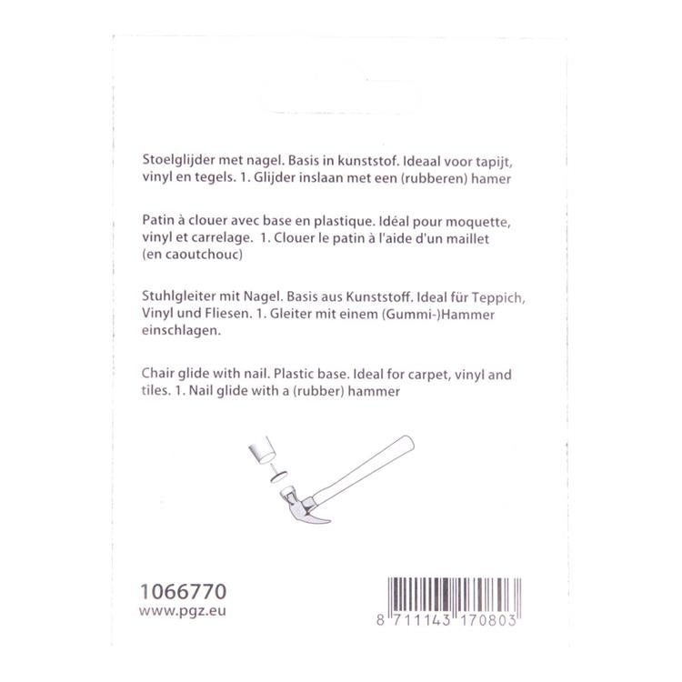 Load image into Gallery viewer, Mack 1066770 - stoelglijder nagel kunststof zwart ø 28 mm 4 st pcs | 6 stuks