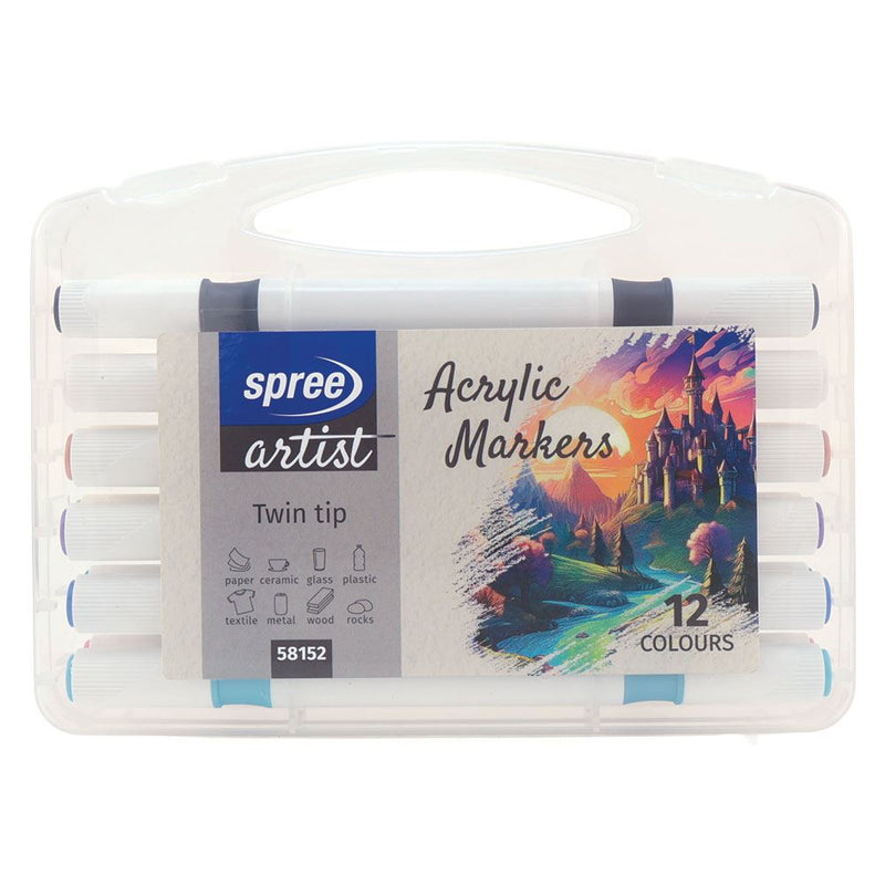 Load image into Gallery viewer, 12 acryl dubbeltopmarkers soft brush