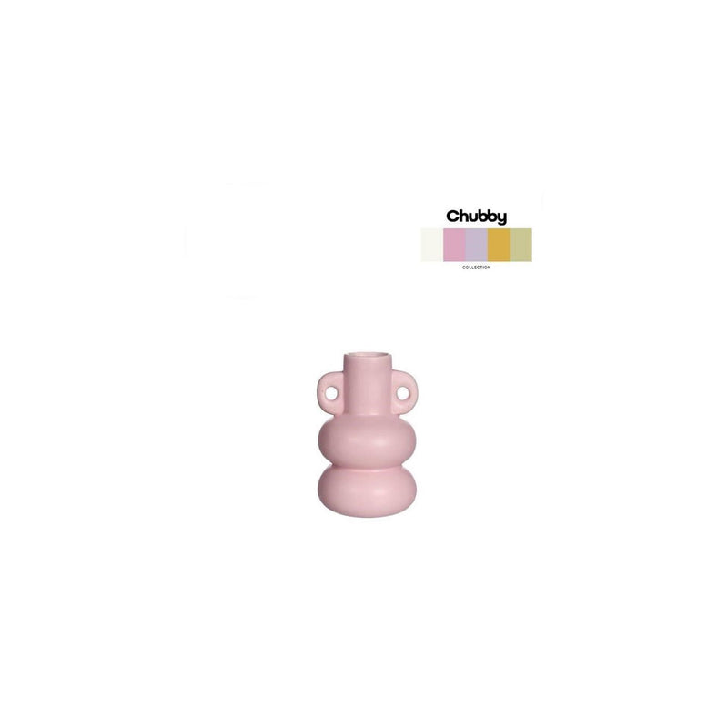 Load image into Gallery viewer, Ideas 4 seasons chubby vaas - kaarsenhouder ø7,6xh12cm roze