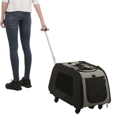 Afbeelding laden in galerijviewer, Trixie reismand trolley zwart lichtgrijs