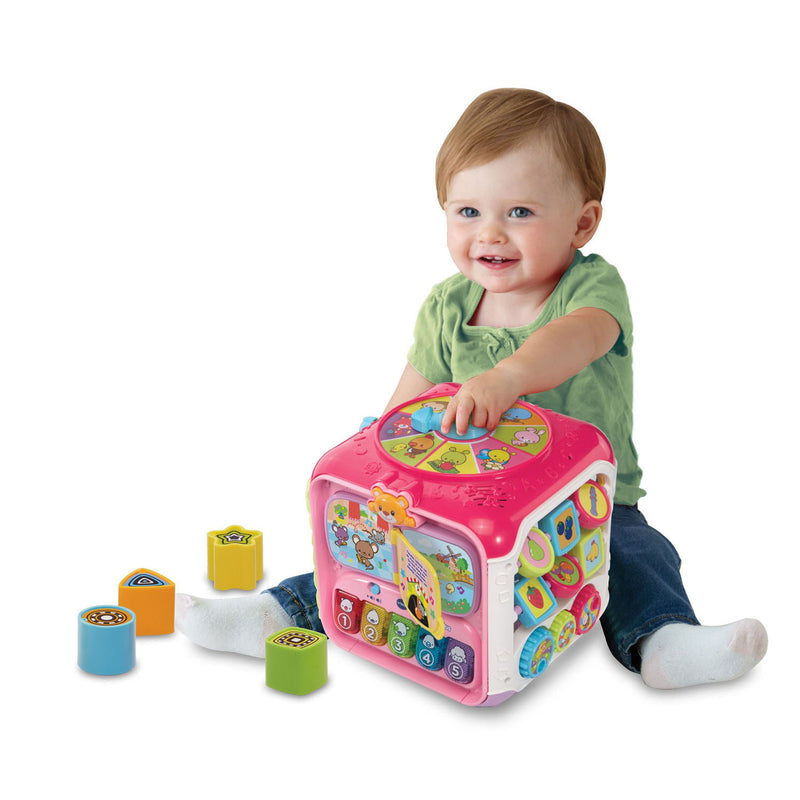 Load image into Gallery viewer, Vtech baby activiteiten kubus - educatief babyspeelgoed - dieren, cijfers en kleuren - cadeau - van 9 tot 36 maanden - roze