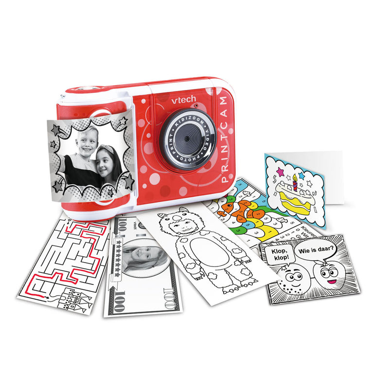 Load image into Gallery viewer, VTech Kindercamera KidiZoom PrintCam junior rood wit 4-delig