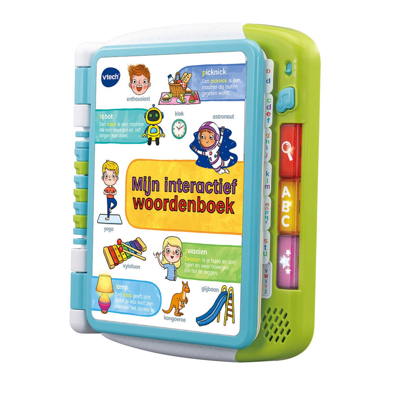 Load image into Gallery viewer, VTech Kinderboek Mijn interactief Woordenboek wit blauw groen