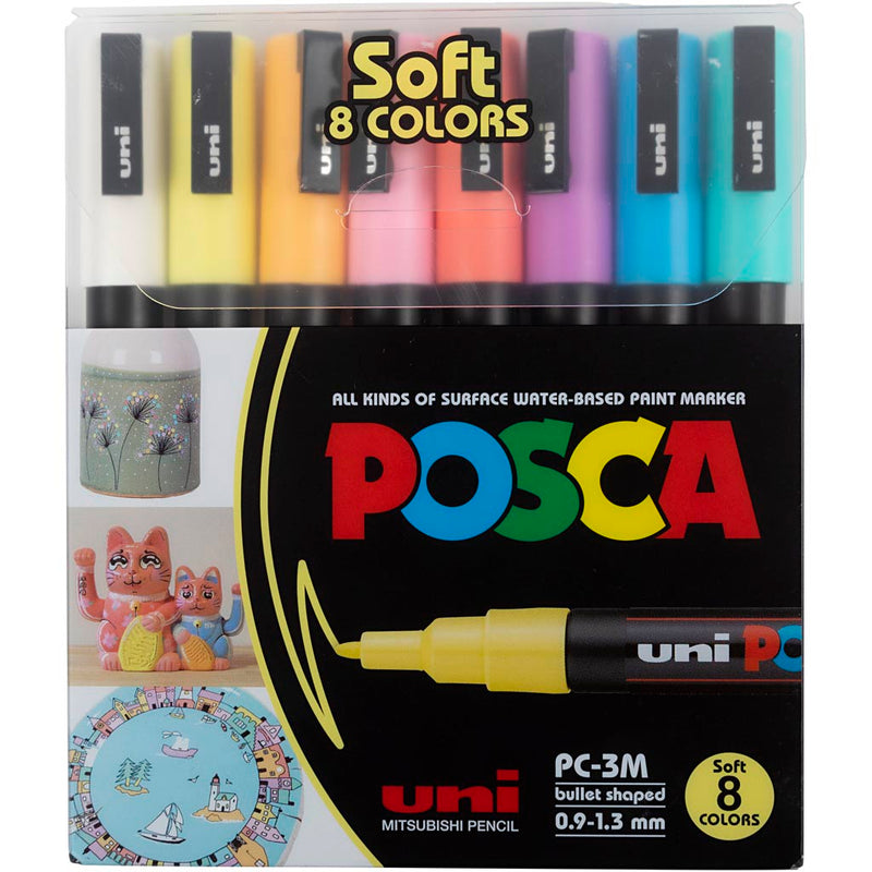 Afbeelding laden in galerijviewer, Https: www.cchobby.nl posca-marker-afm-pc-3m-lijndikte-0-9-1-3-mm-fijn-diverse-kleuren-8-div-1-doos
