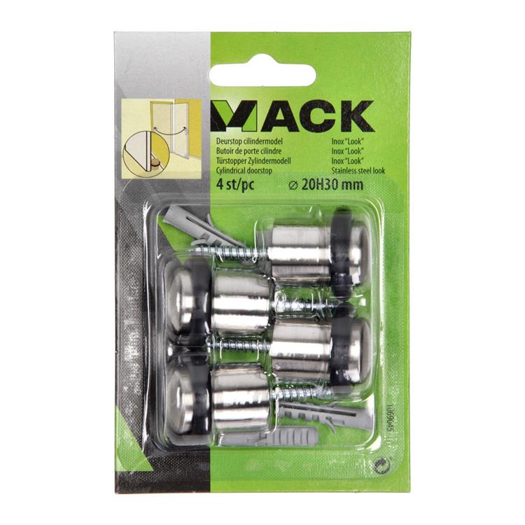 Load image into Gallery viewer, Mack 1069045 - deurstop cilindermodel inox look ø 20h30 mm 4 st pc | 6 stuks