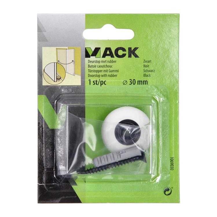 Load image into Gallery viewer, Mack 1069030 - deurstop met rubber zwart ø 30 mm 1 st pc | 6 stuks