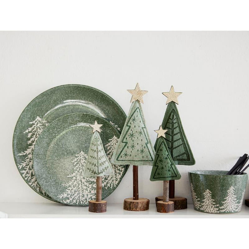 Load image into Gallery viewer, Decoris decoratief kerstboom van vilt, groen 8x4x20cm