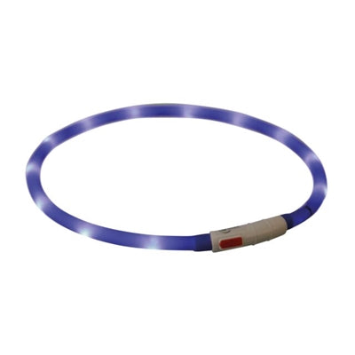 Load image into Gallery viewer, Trixie lichtgevende halsband hond usb siliconen oplaadbaar royal blauw