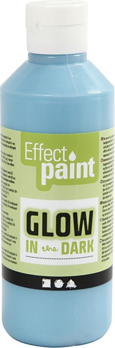 Load image into Gallery viewer, Creotime glow in the dark verf - lichtblauw, 250ml