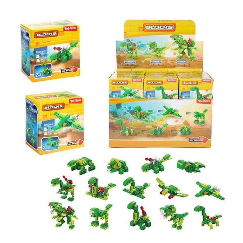 Afbeelding laden in galerijviewer, Toi-toys toi toys blocks bouwstenen dino of robot