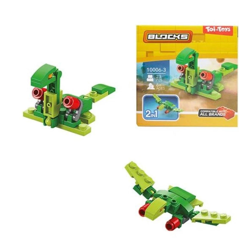Afbeelding laden in galerijviewer, Toi-toys toi toys blocks bouwstenen dino of robot
