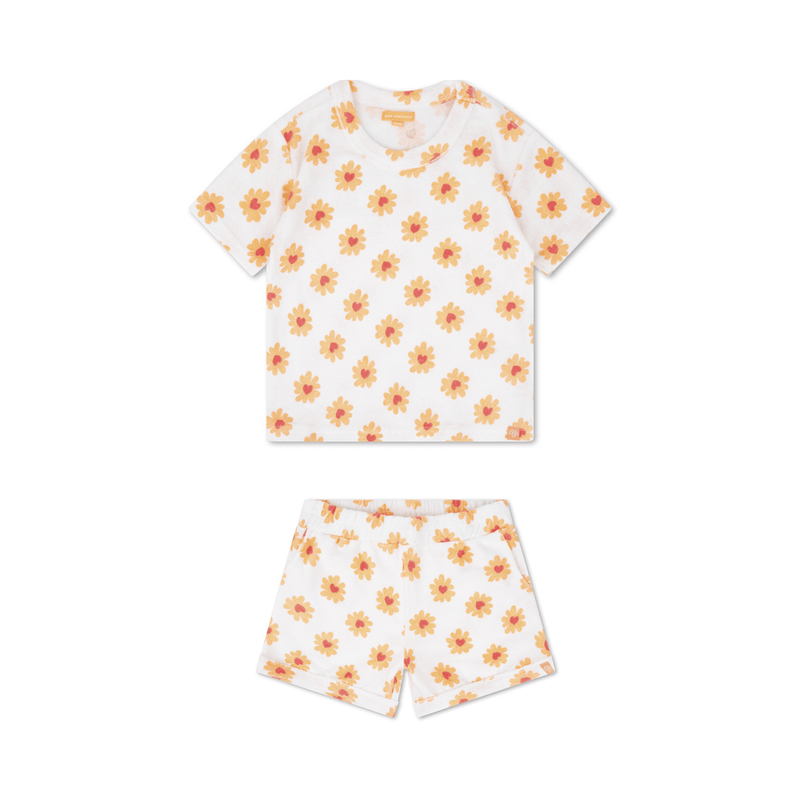 Afbeelding laden in galerijviewer, Floral love | meerkleurig meisjes set strand - terry