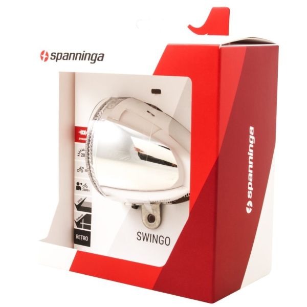 Load image into Gallery viewer, Spanninga swingo koplamp chroom batt.