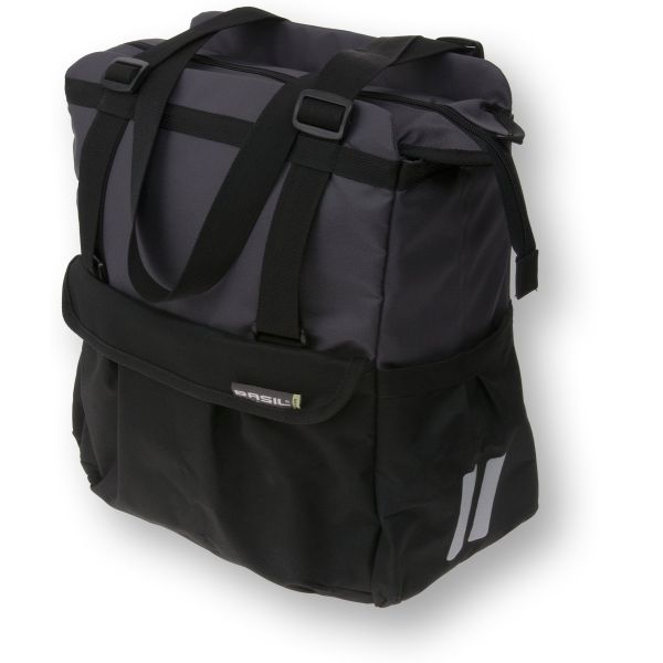 Load image into Gallery viewer, Basil Shopper XL - sportieve en trendy fietstas voor boodschappen en strand, zwart antraciet, 20L