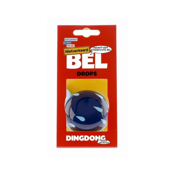 Load image into Gallery viewer, Nv ding dong bel 60mm drops blauw met druppels kaart
