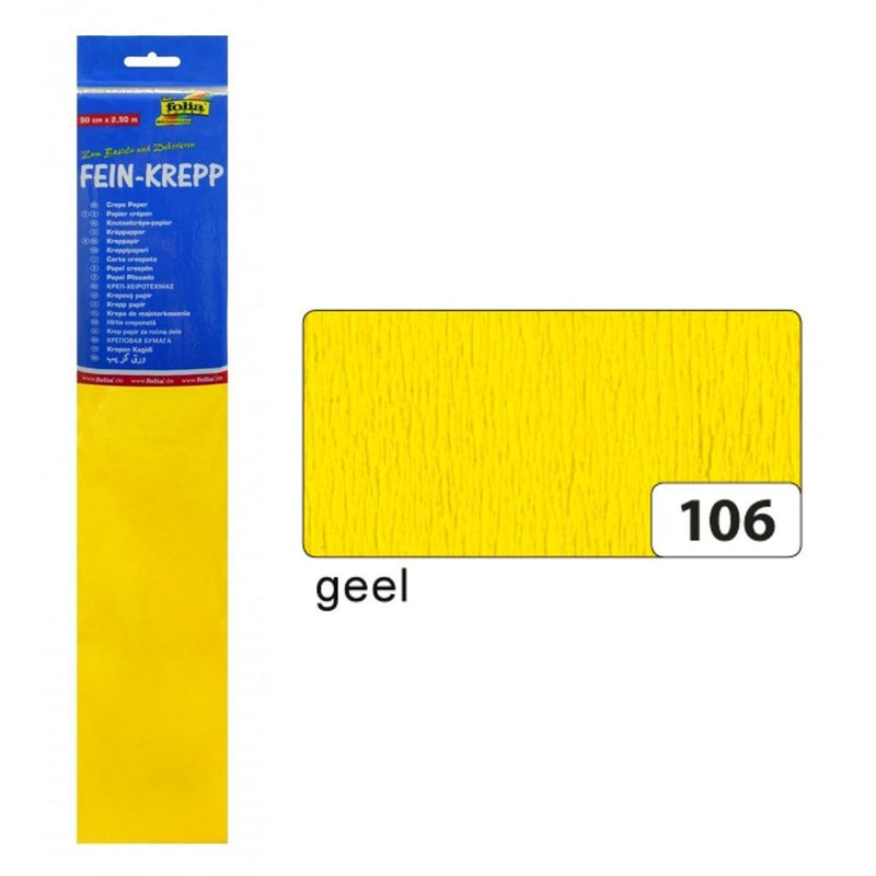 Load image into Gallery viewer, Folia fo-822106 crepepapier 50cmx2,5m krimp à 10 vouw geel