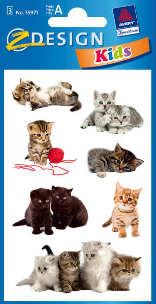 Load image into Gallery viewer, Avery av-55971 papieretiket z-design kids pakje a 3 vel katten foto