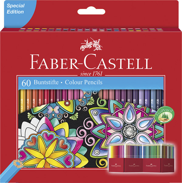 Load image into Gallery viewer, Faber castell fc-111260 kleurpotlood faber-castell castle zeskantig karton etui 60 stuks
