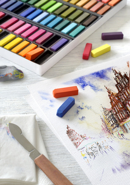 Load image into Gallery viewer, Faber castell fc-128272 pastelkrijt halve lengte etui à 72 stuks