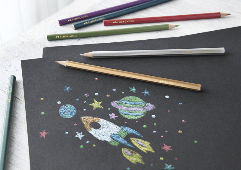 Load image into Gallery viewer, Faber castell kleurpotloden metallic faber-castell hexagonaal assortiment