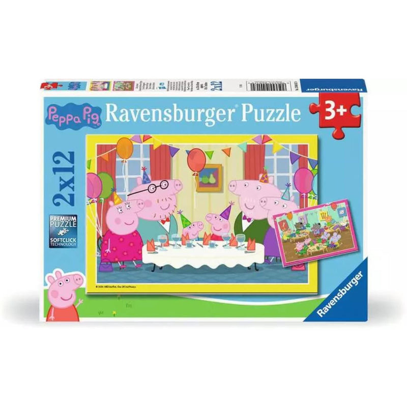 Load image into Gallery viewer, Ravensburger legpuzzel peppa pig, 2x12 st.