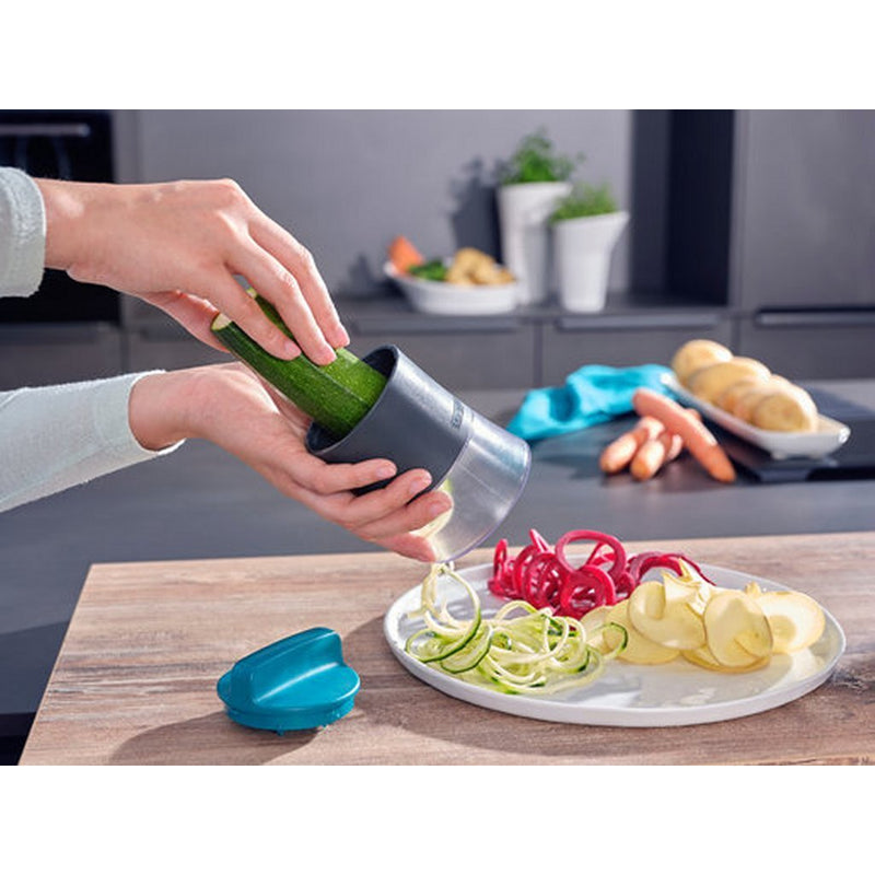 Load image into Gallery viewer, Leifheit 3221 hand-spiraalsnijder blauw grijs