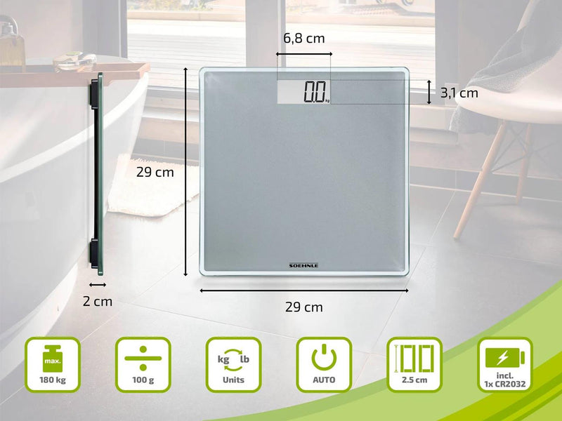 Load image into Gallery viewer, Soehnle personenweegschaal digitaal style sense compact 300 - tot 180kg grijs