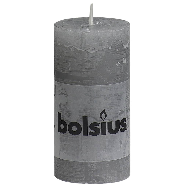 Load image into Gallery viewer, Bolsius Bolsius Rustiekkaarsen 8 st 100x50 mm lichtgrijs