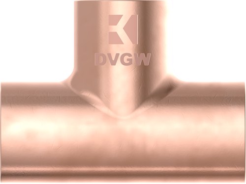 Load image into Gallery viewer, Kirchhoff koperen t-stuk, blank, 18 mm, 3 sockets, (5130) - 989044017