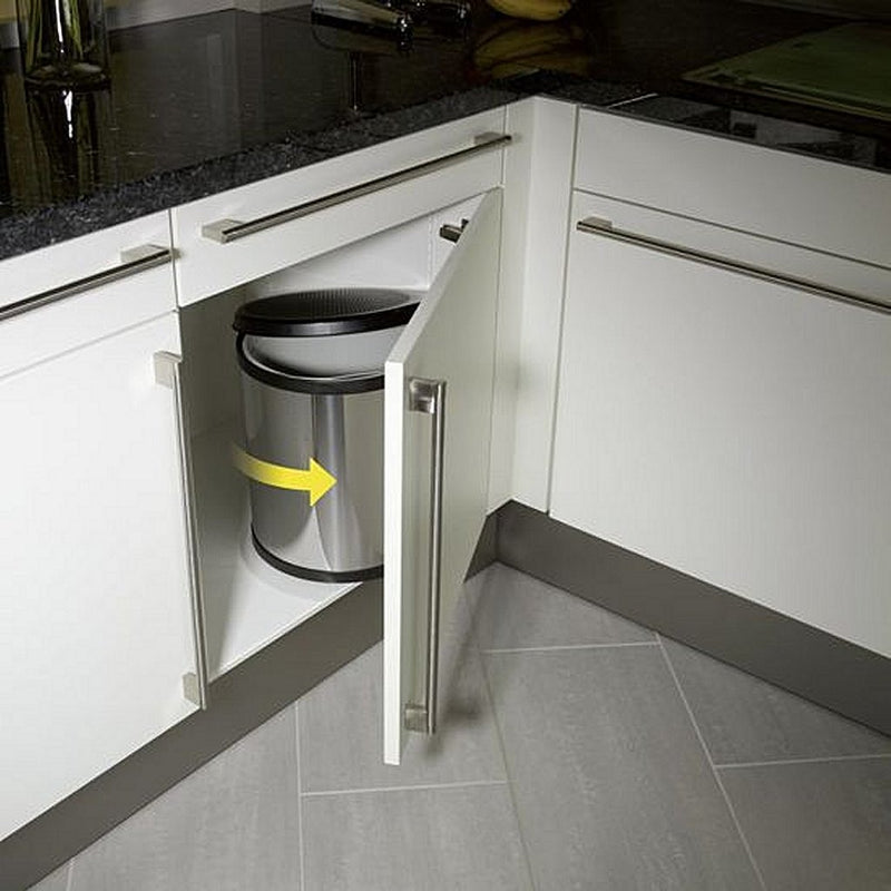 Load image into Gallery viewer, Hailo 3555-101 compact-box m prullenbak 15l zilver zwart