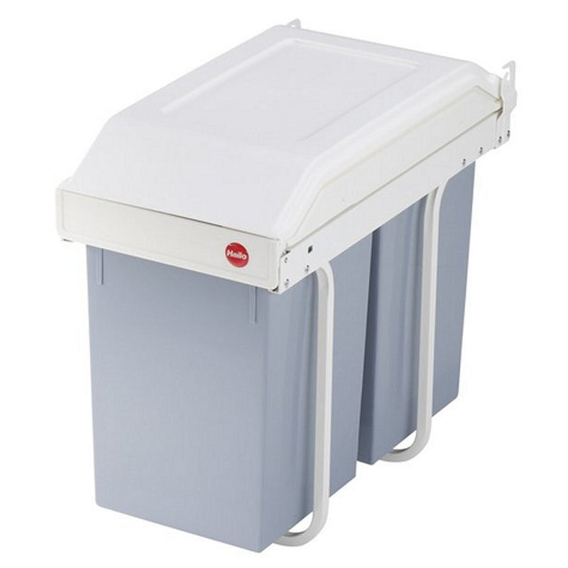 Load image into Gallery viewer, Hailo 3659-001 multi-box duo l inbouw afvalbak 2x14l wit zilver