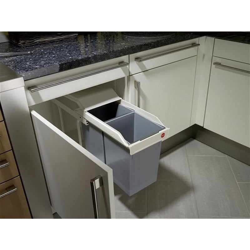 Load image into Gallery viewer, Hailo 3659-001 multi-box duo l inbouw afvalbak 2x14l wit zilver