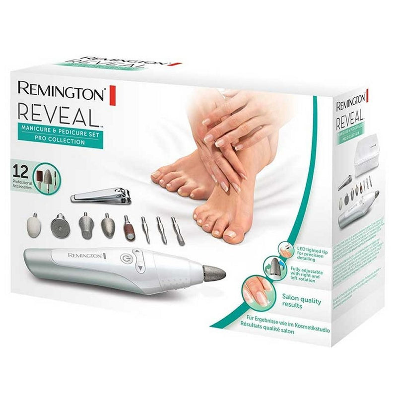 Load image into Gallery viewer, Remington man3000 reveal manicure-pedicureset met 12 hulpstukken zilver wit