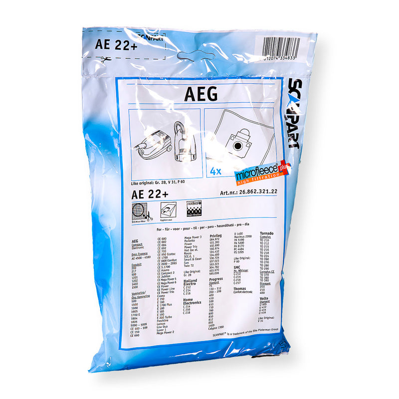 Afbeelding laden in galerijviewer, Scanpart Scanpart Ae22 en Microfleese Stofzak AEG Gr 28 Micro