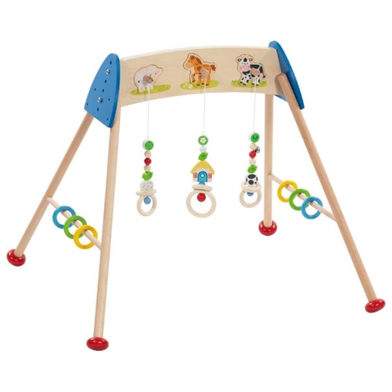 Load image into Gallery viewer, Goki houten babygym boerderijdieren met geluid