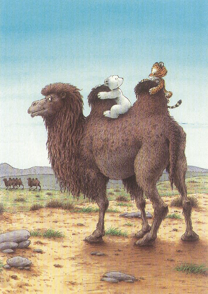 Load image into Gallery viewer, Prentbriefkaart 207: ijsbeer, kameelrit.