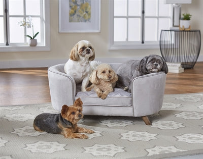 Load image into Gallery viewer, Enchanted pet Enchanted hondenmand sofa quicksilver zilverkleurig