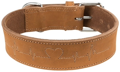 Load image into Gallery viewer, Trixie halsband hond rustic vetleer heartbeat bruin