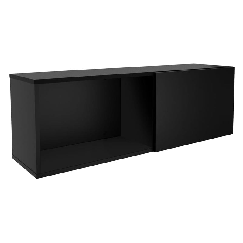 Load image into Gallery viewer, Fmd wandkapstok met vak 99,1x27,2x33cm zwart